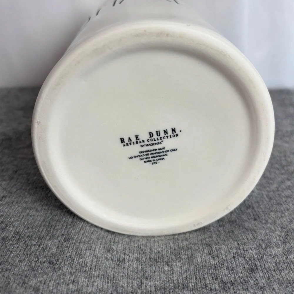 Rae Dunn SHARE Ceramic Canister w/Lid Ivory Artisan Collection by Magenta